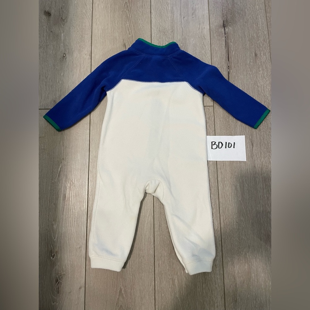 Multi Color Microfleece Button-Front Color-Block One-Piece Baby Infant 18-24 Mon - Picture 3 of 6